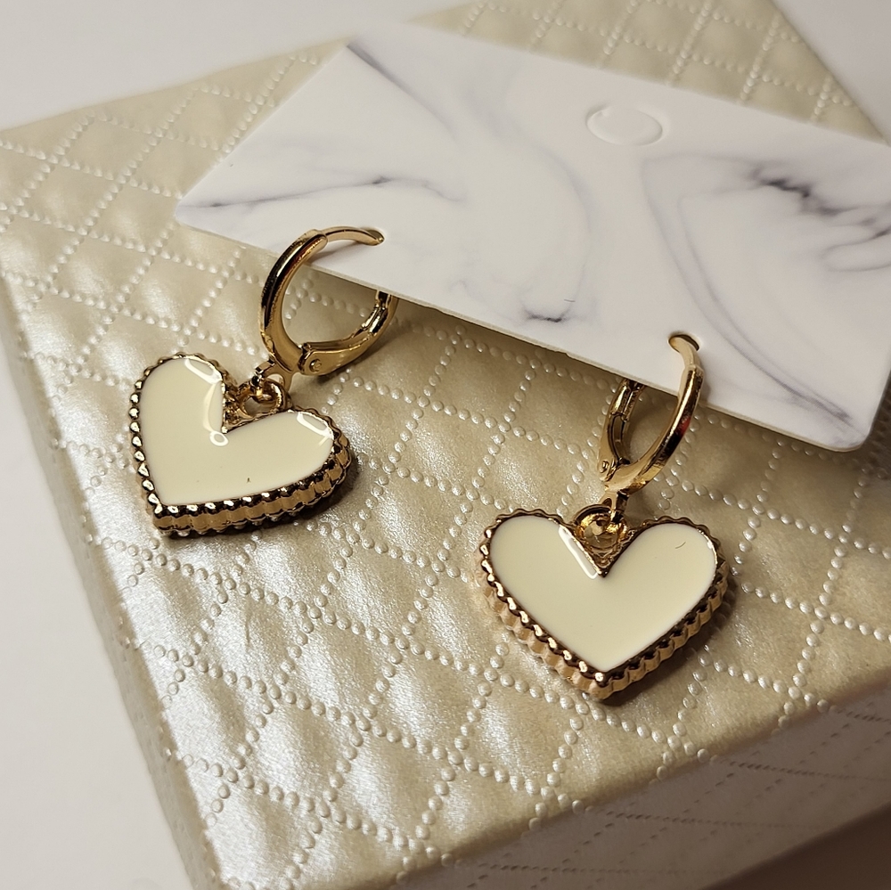 Gold Heart Hoop Earrings